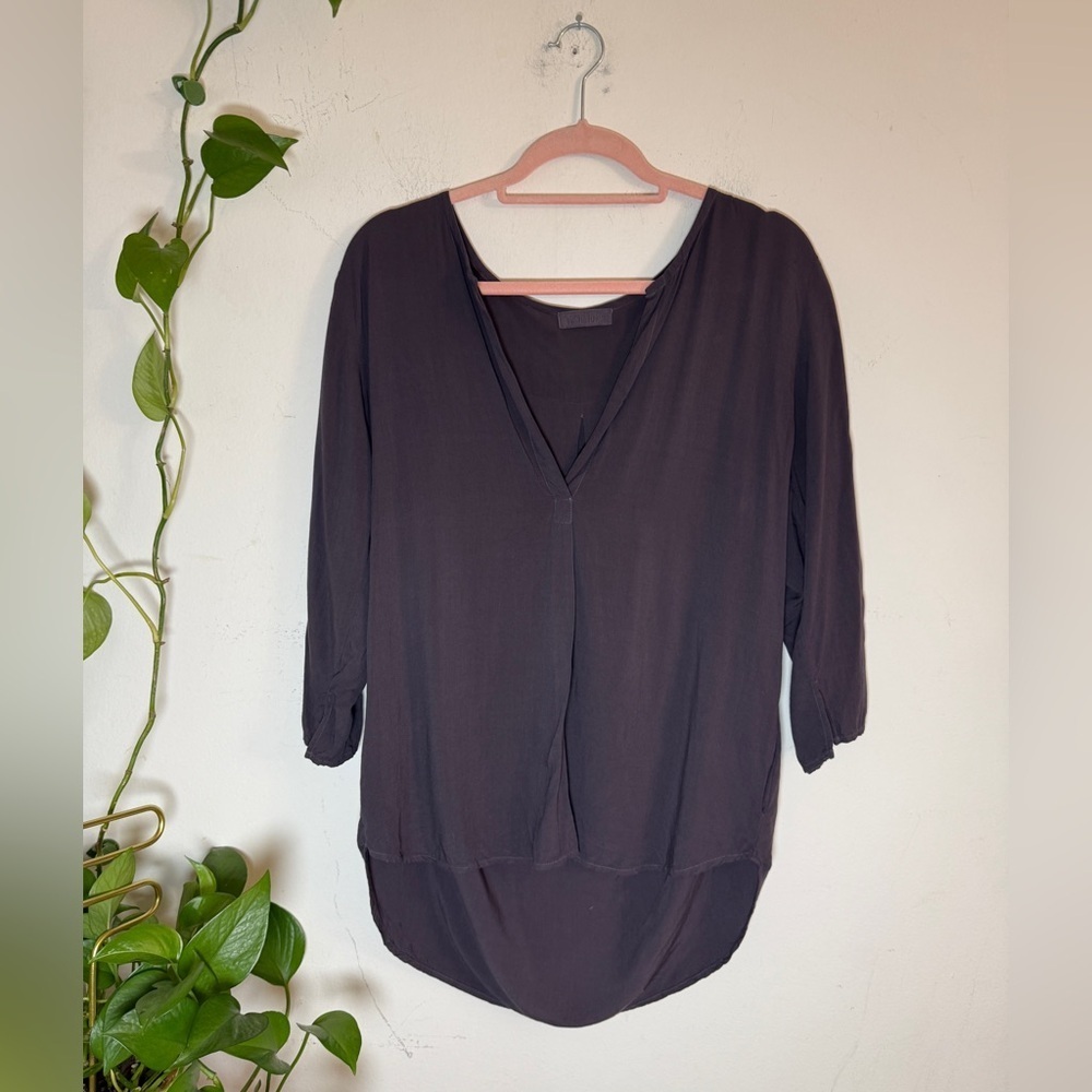 CP Shades Dark Purple Long Sleeve Tunic Top flaw